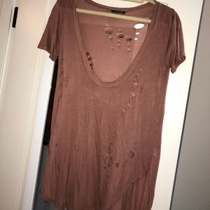 Distressed tunic tee